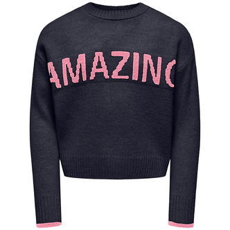 Kids Only Bluse - Strik - KogAmour - Night Sky/Amazing/Sea Pink