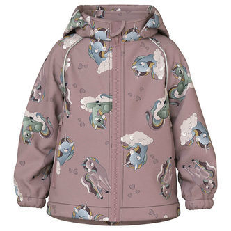 Name It Softshelljakke m. Fleece - NmfAfla08 - Purple Dove m. En