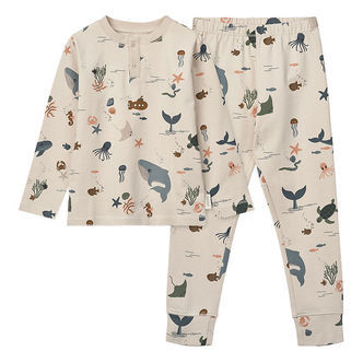 Liewood Nattøj - 2-delt - Wilhelm - Sea Creature/Sandy