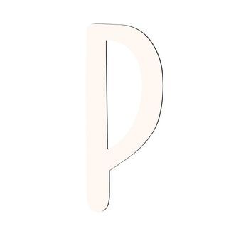 Sebra Træbogstaver - P - Birchbark Beige