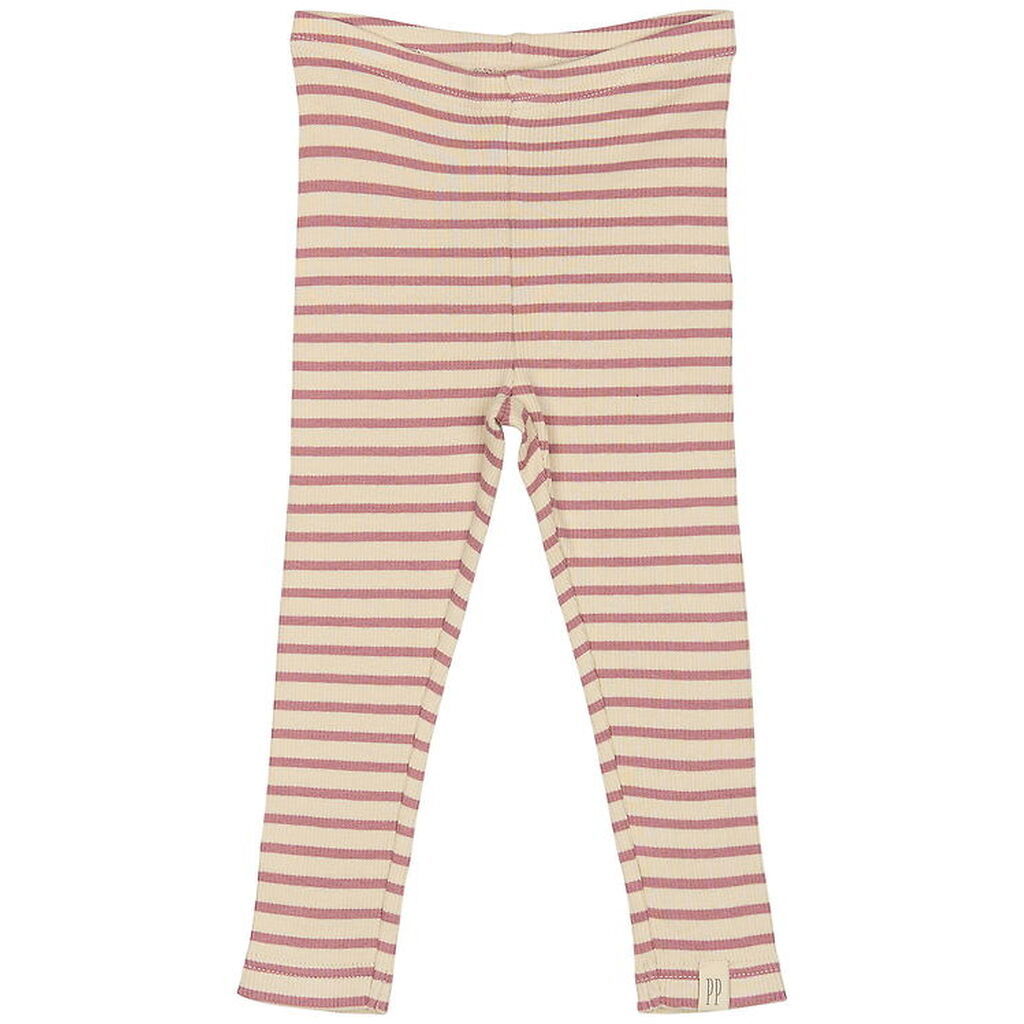 Petit Piao Leggings - Rib - Modal - Nostalgic Rose/Off White