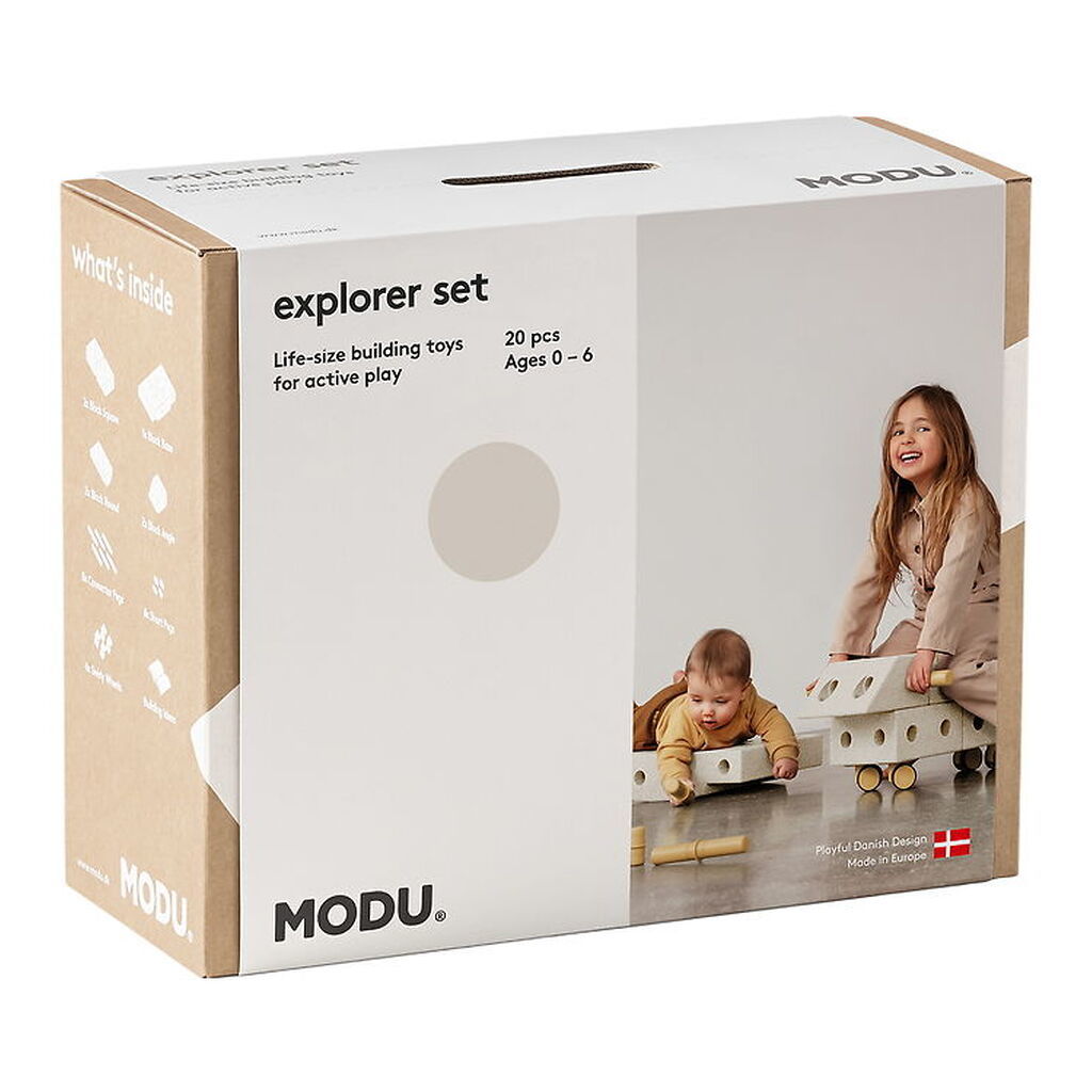 MODU Explorer Sæt - 20 Dele - 55x40x20 cm - Sand Grey/Honey Yell