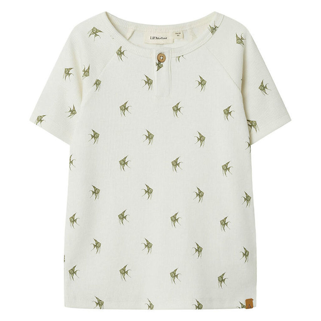 Lil' Atelier T-shirt - Rib - NmmLavo - Coconut Milk/Fish