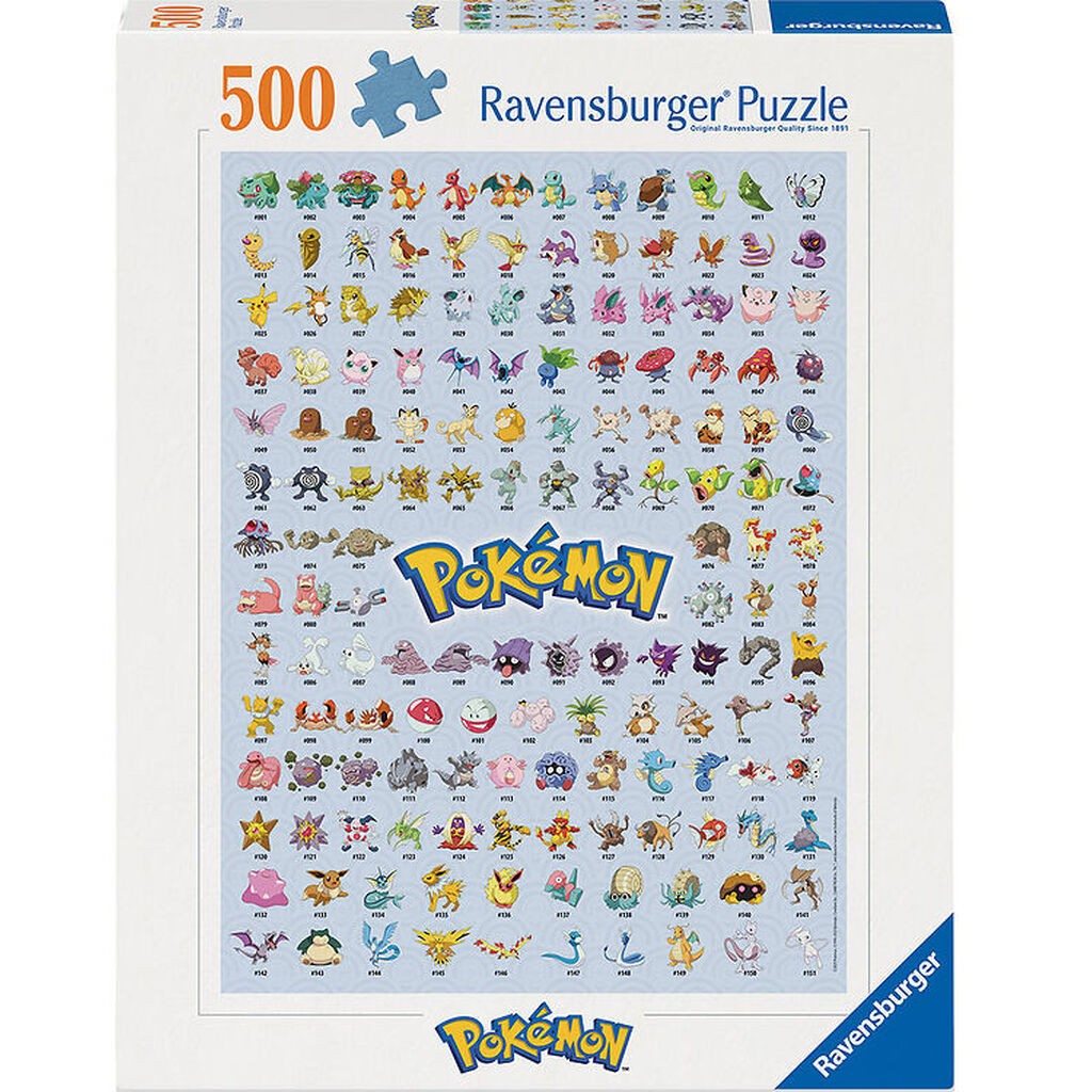 Ravensburger Puslespil - 500 Brikker - Pokémon The First 151
