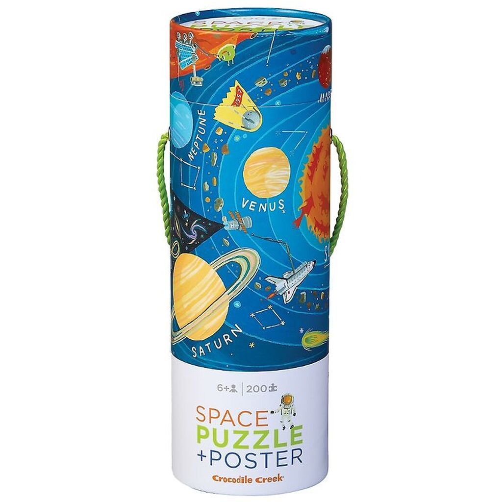 Crocodile Creek Puslespil & Plakat - 200 Brikker - Space