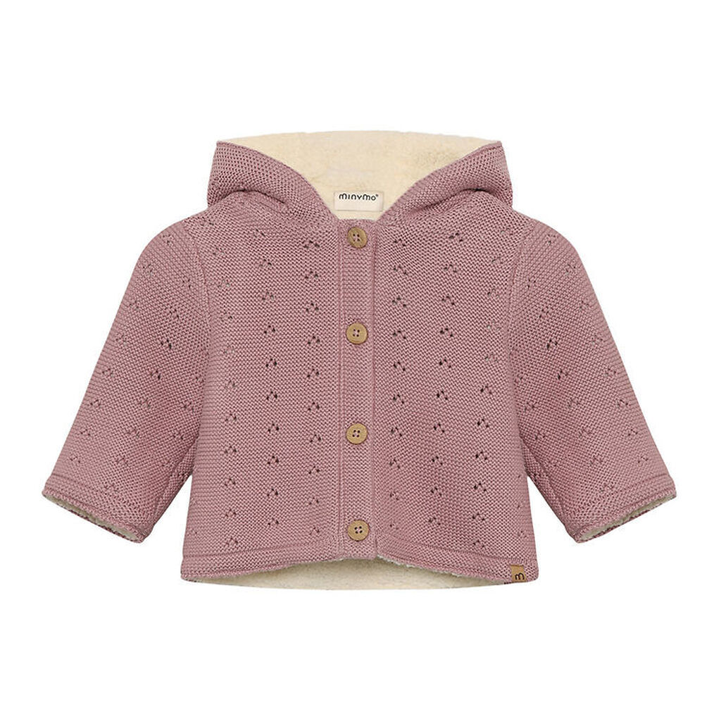 Minymo Cardigan m. Teddy - Woodrose