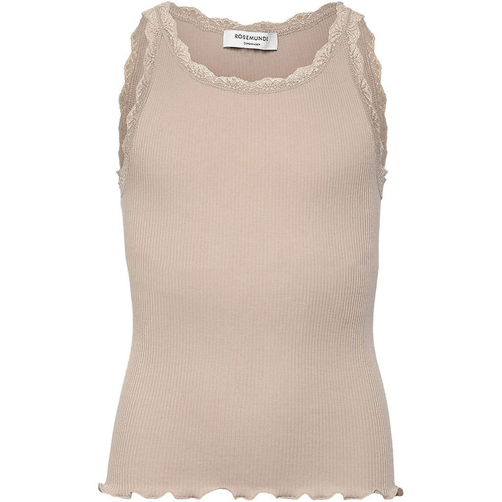 Rosemunde Top - Rib - Balta - Silver Lining m. Blonder