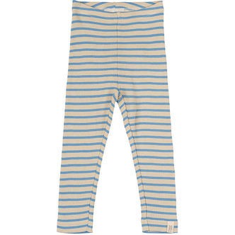 Petit Piao Leggings - Rib - Modal - Allure Blue/Dark Off White