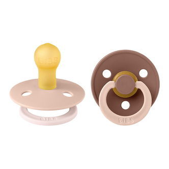 BIBS Colour Sutter - Str. 1 - 2-pak - Rund - Blush Woodchuck Mix