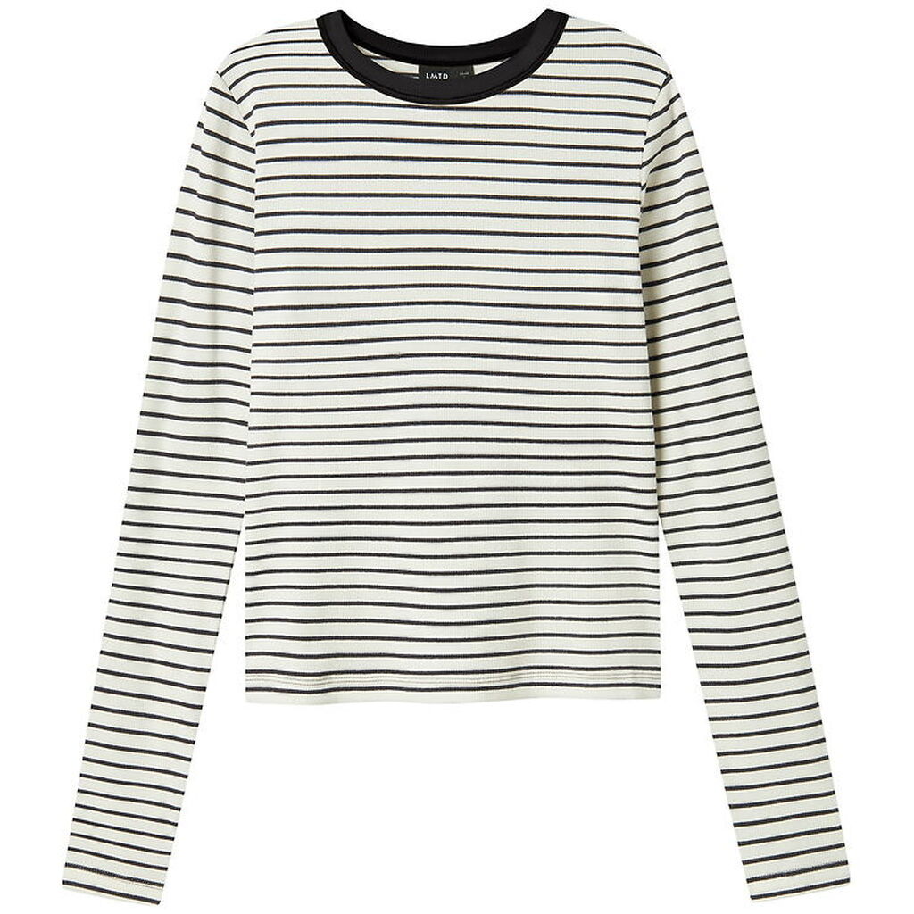 LMTD Bluse - Rib - Noos - NlfHinaja - Dark Grey Melange/White St