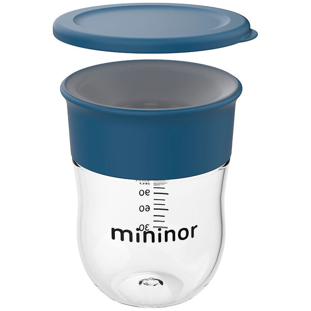 Mininor Træningskop m. Låg - Training - 220 ml - Blåhval