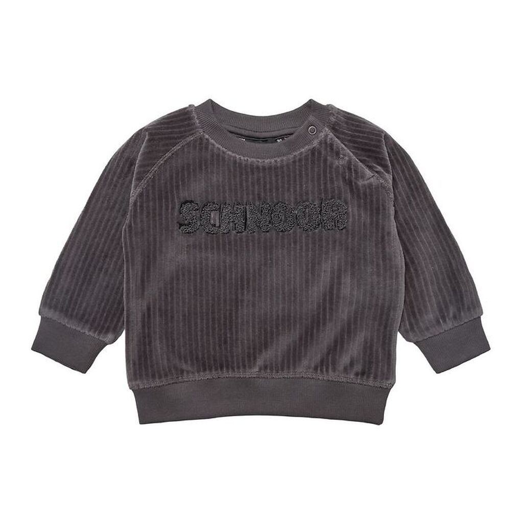 Petit by Sofie Schnoor Sweatshirt - Velour - Dark Grey Melange