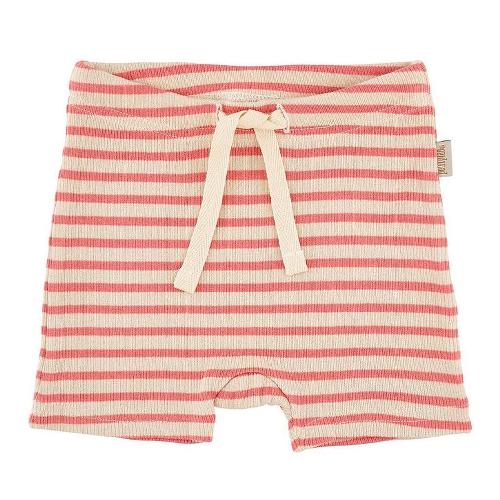 Petit Piao Shorts - Modal Striped - Dark Peach/Cream