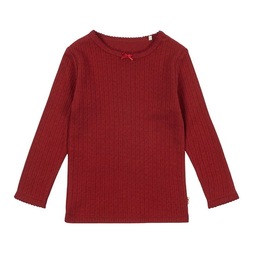 Konges Sløjd Bluse - Minnie - Red Dahlia m. Hulmønster