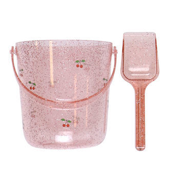 Konges Sløjd Strandsæt - Spand/Skovl - Glitter - Kirsebær