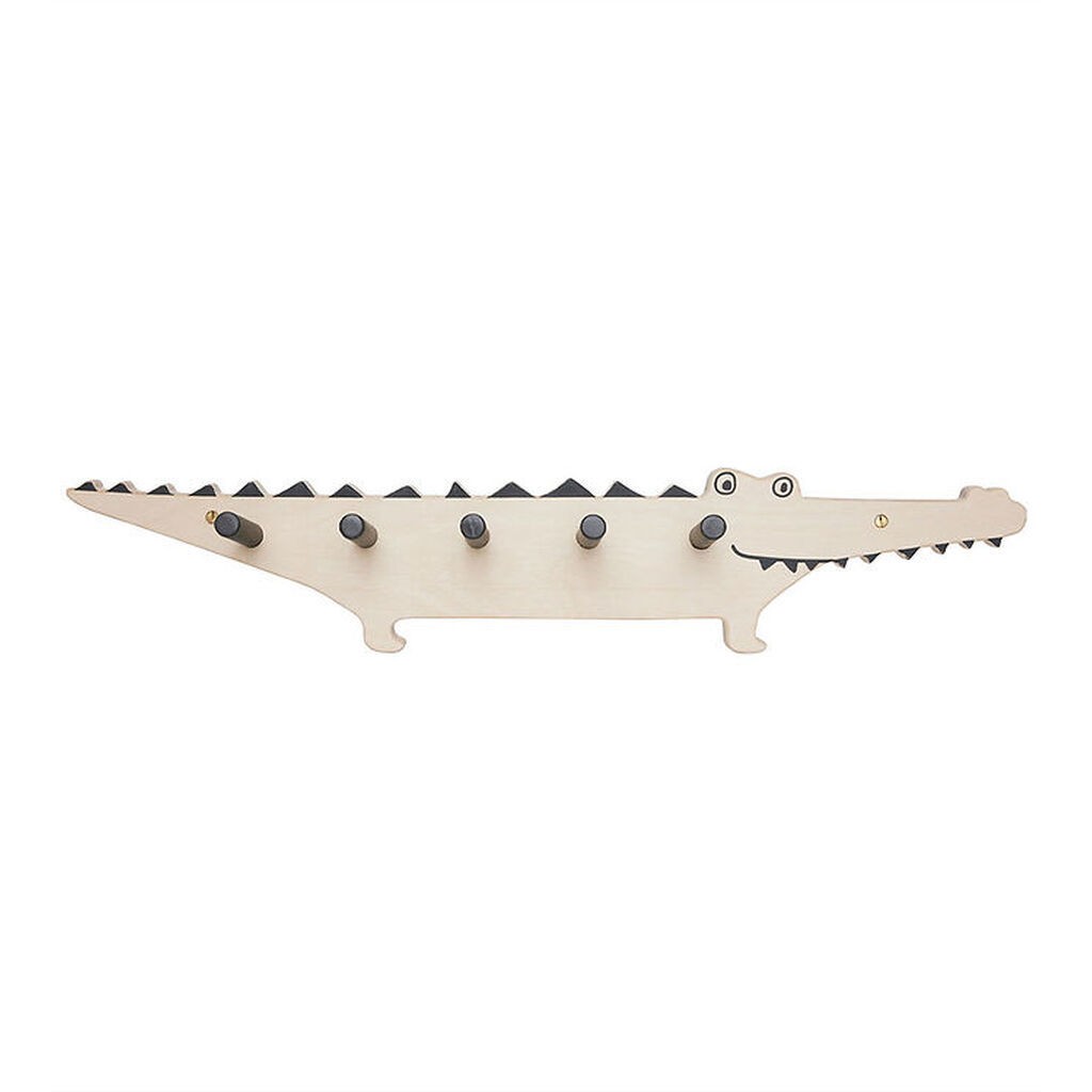 OYOY Knagerække - Træ - 60x7,5x12 cm - Krokodille - Nature