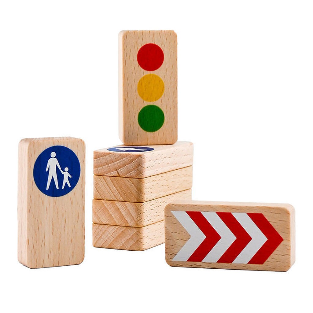 Waytoplay Trælegetøj - Trafiklys & Trafikskilt