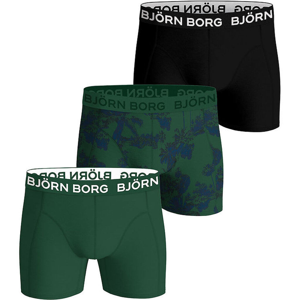 Björn Borg Boxershorts - 3-pak - Sort/Grøn
