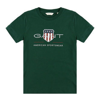 GANT T-shirt - Tartan Green m. Logo