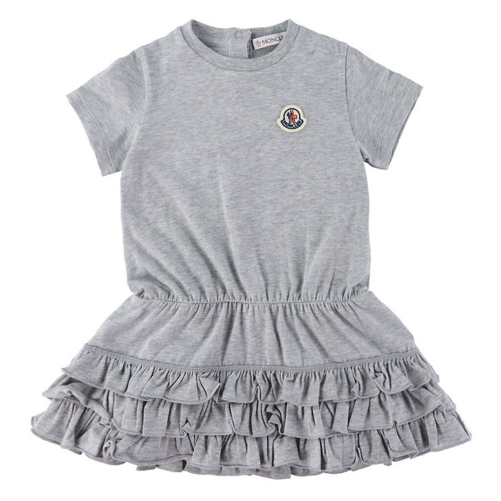 Moncler Kjole - Gråmeleret m. Flæser