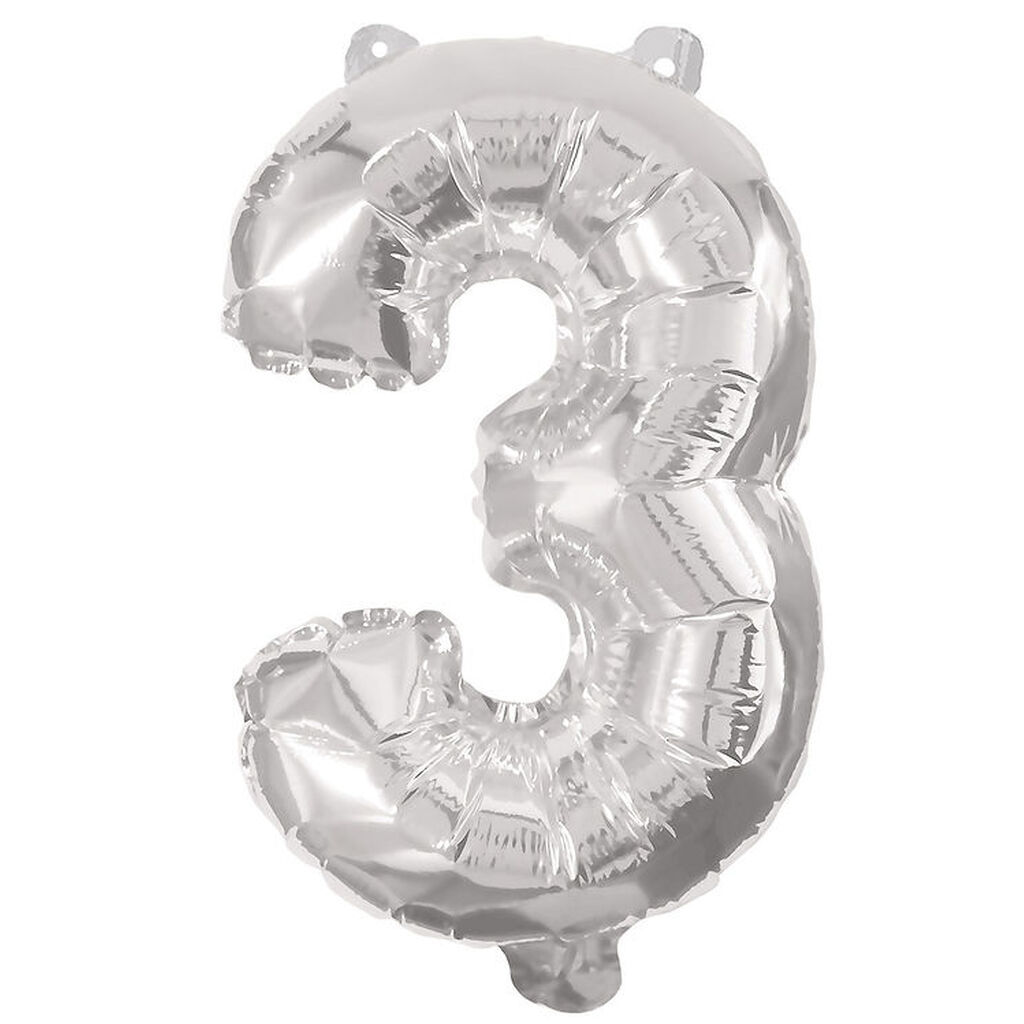 Decorata Party Foileballon - 85 cm - No 3 - Sølv