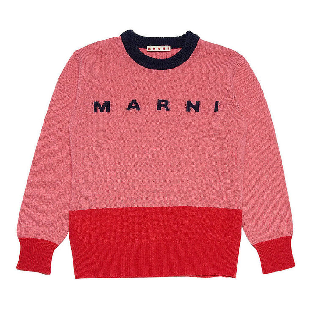 Marni Bluse - Uld - Koral/Rød m. Navy