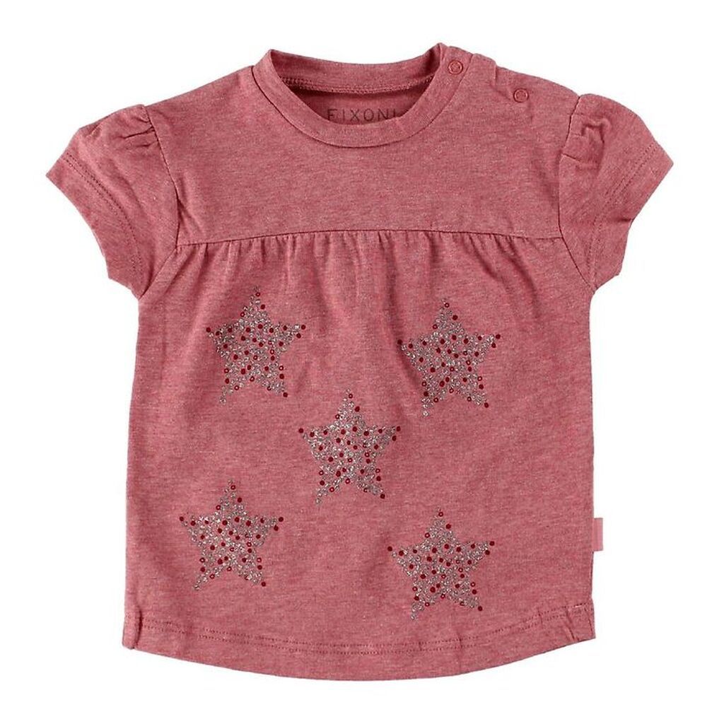 Fixoni T-Shirt - Rosameleret m. Stjerner