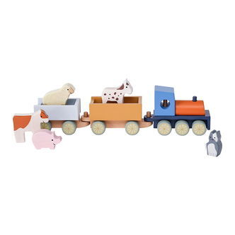 Kids Concept Tog m. Dyr - 40 cm - Træ
