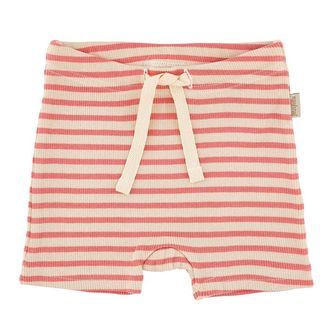 Petit Piao Shorts - Modal Striped - Dark Peach/Cream