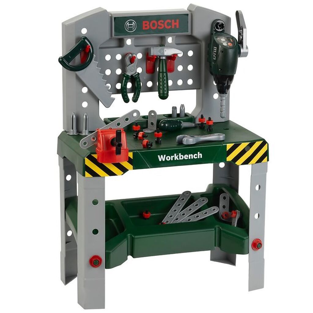 Bosch Mini Arbejdsbænk - Legetøj - 76 cm - Mørkegrøn/Sølv