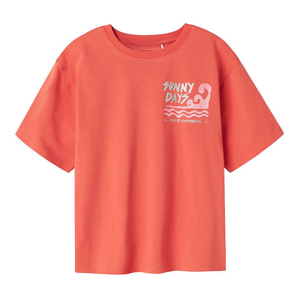 Name It T-shirt - NkfJely - Spiced Coral