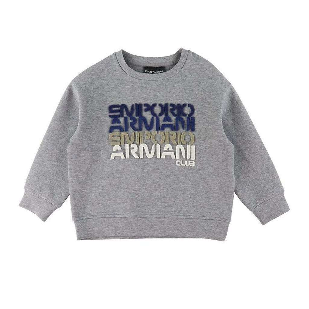 Emporio Armani Bluse - Gråmeleret m. Tekst