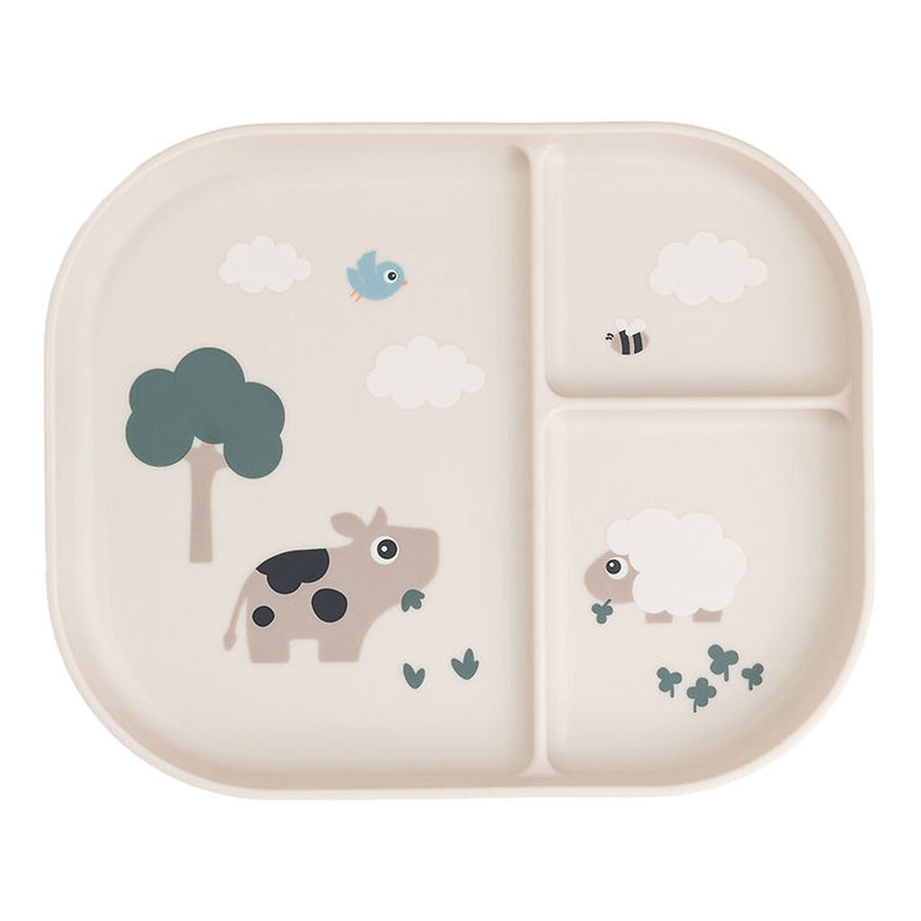 Done By Deer Inddelt Tallerken - Tiny Farm - Powder