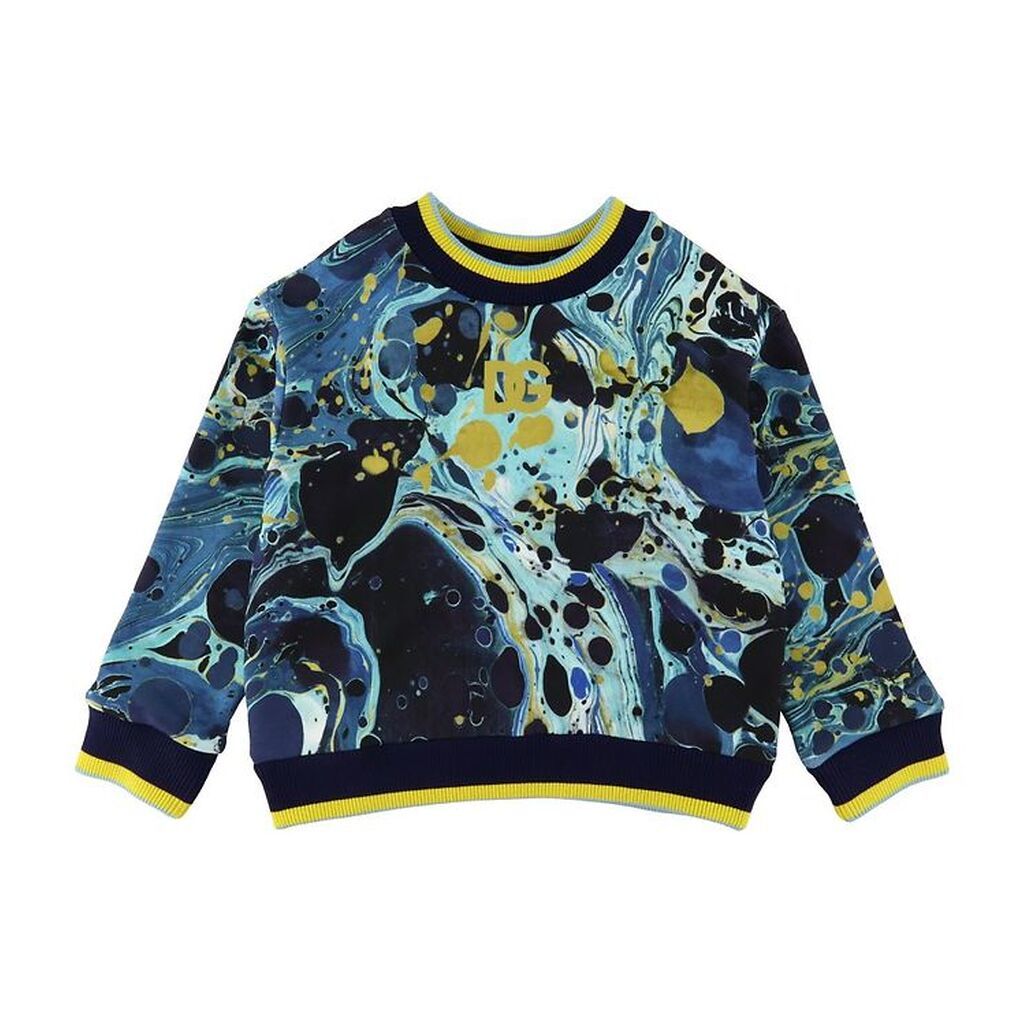 Dolce & Gabbana Sweatshirt - Magnificent - Blå Marmor
