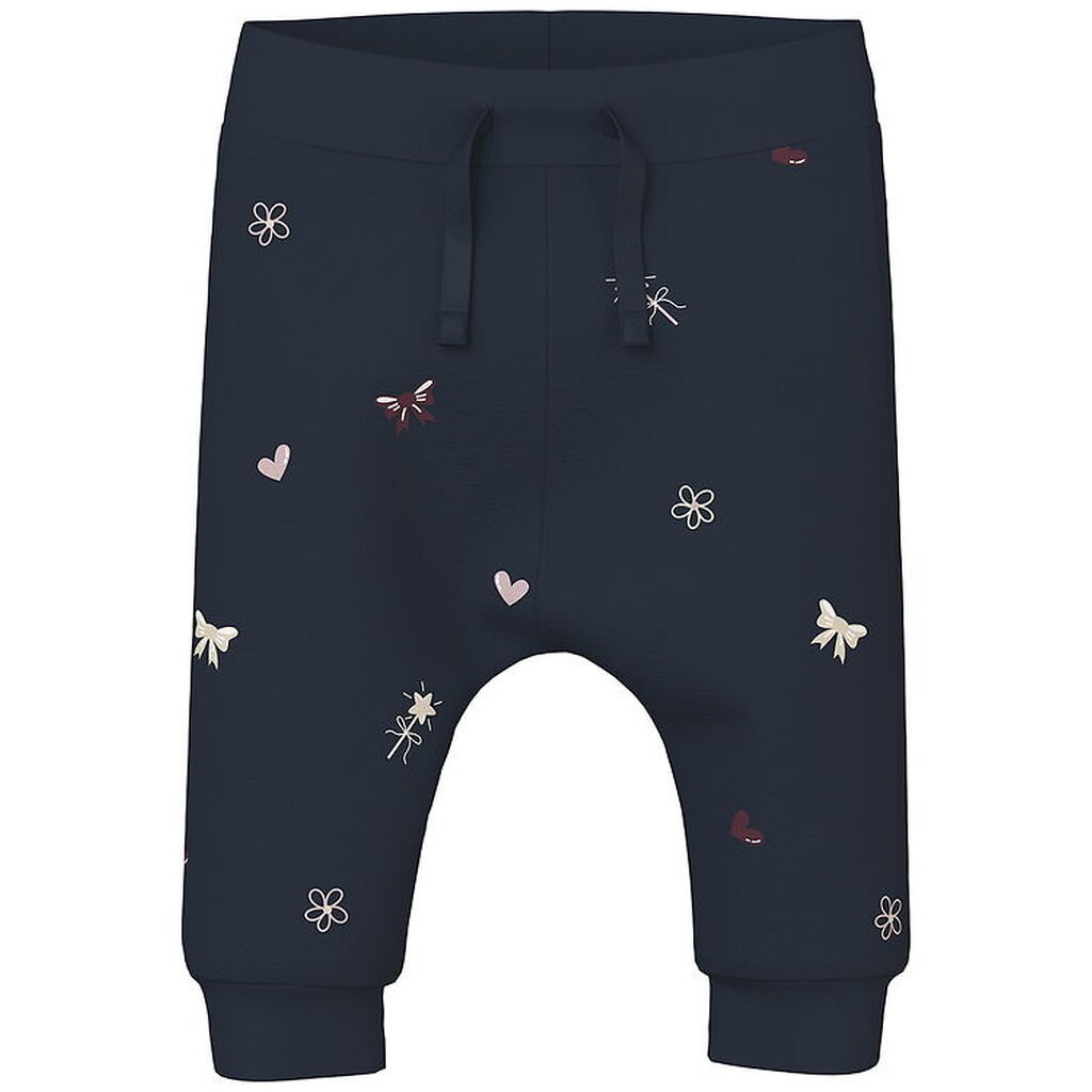 Name It Bukser - NbfVandora - Navy Blazer/Flowers And Hearts