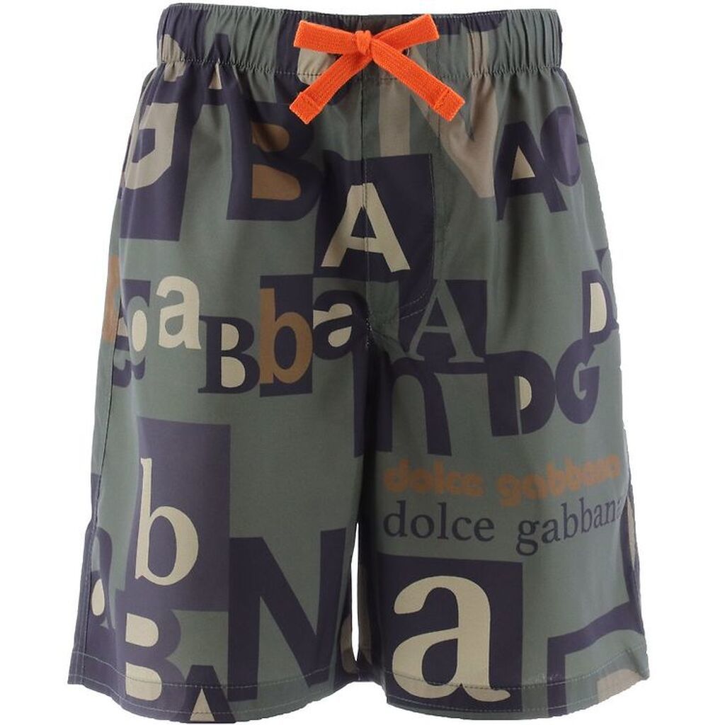 Dolce & Gabbana Badeshorts - Reborn To Live - Armygrøn m. Print