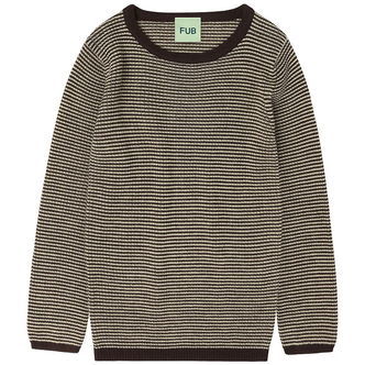 FUB Bluse - Rib - Strik - Uld - Mocca/Wheat