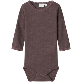 Name It Body l/æ - Uld - Noos - NbfWang - Sparrow m. Hulmønster