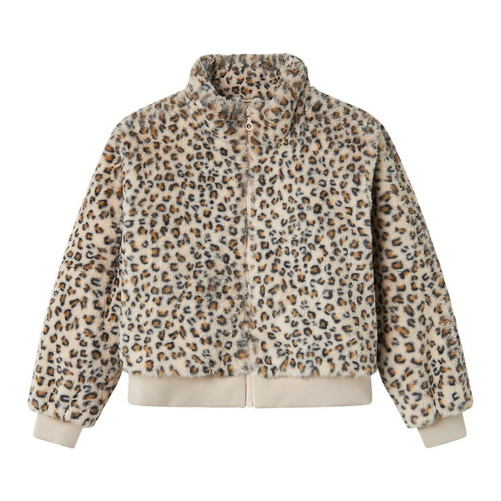 Name It Jakke - Imiteret Pels - NkfMila - Oxford Tan/Leo