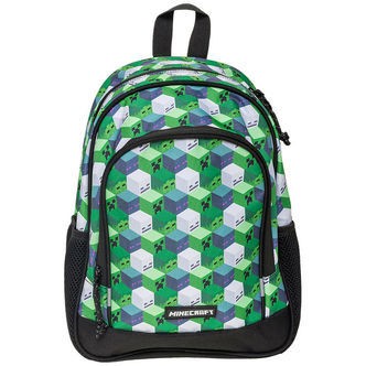 Minecraft Rygsæk - 35x26x18 cm - Grøn/Sort