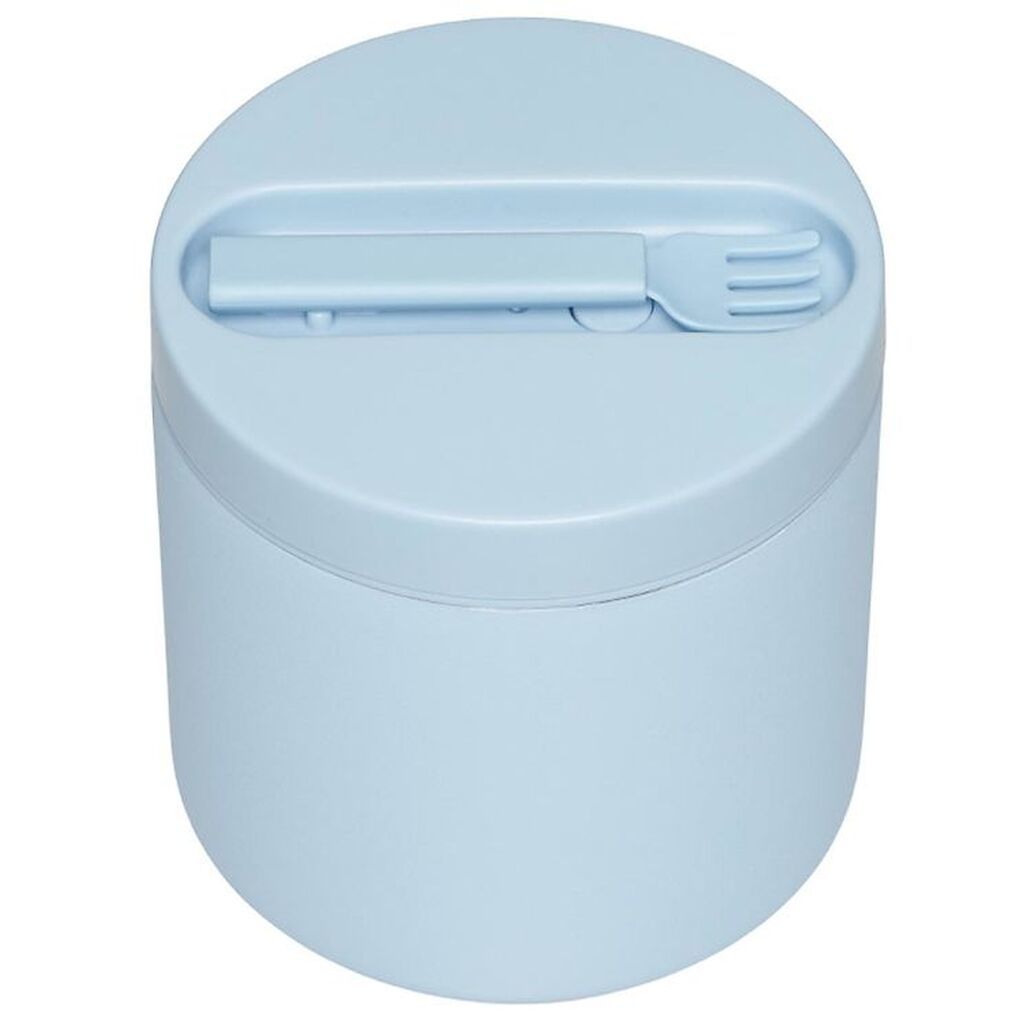 Design Letters Madkasse m. Gaffel - Termo - Stor - Lyseblå