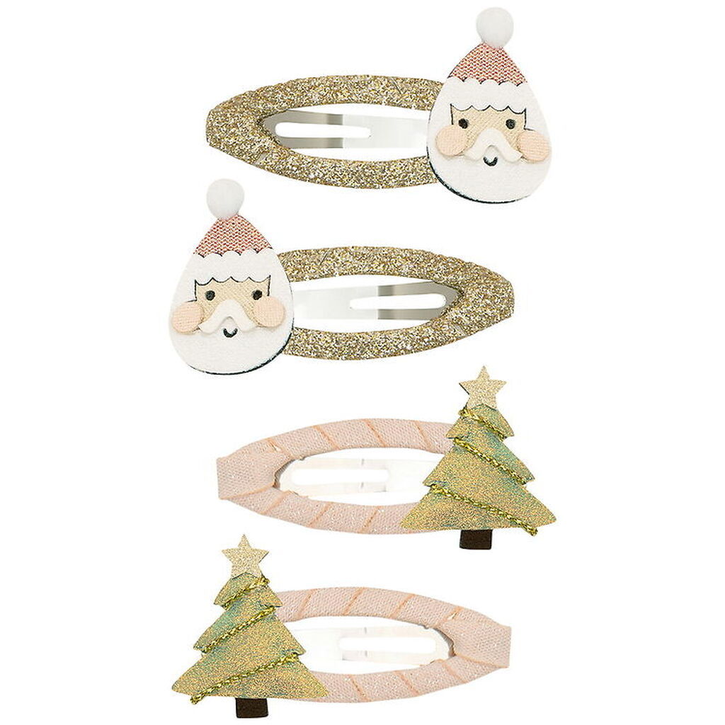 Mimi & Lula Hårspænder - 4-pak - Santa & Tree Christmas