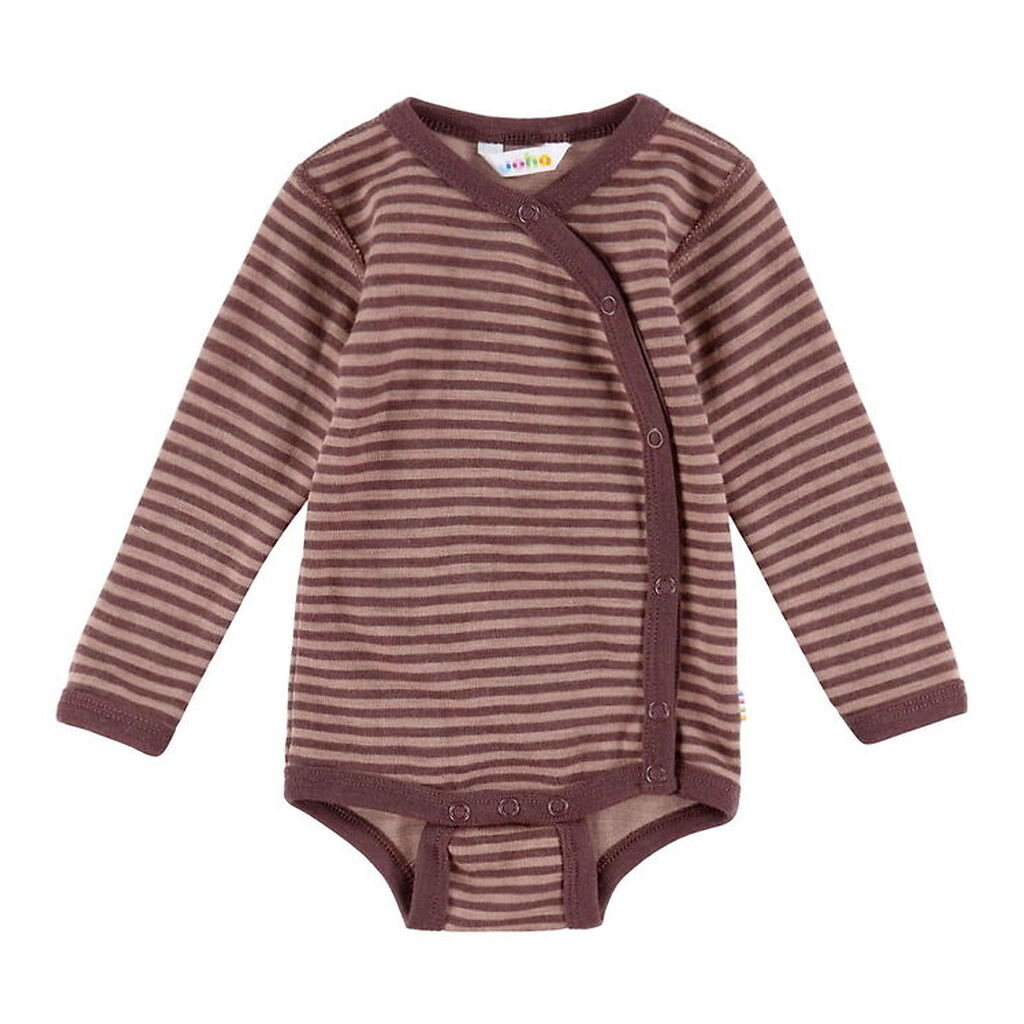 Joha Slå-Om Body l/æ - Uld - Rose m. Striber
