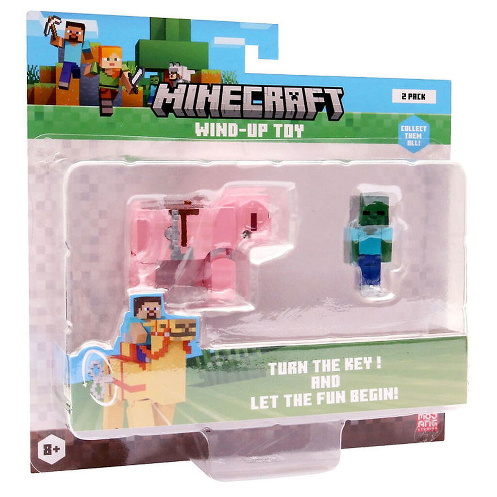 Minecraft Figurer - 3D Wind-Up Toy - 2-pak - Assorteret