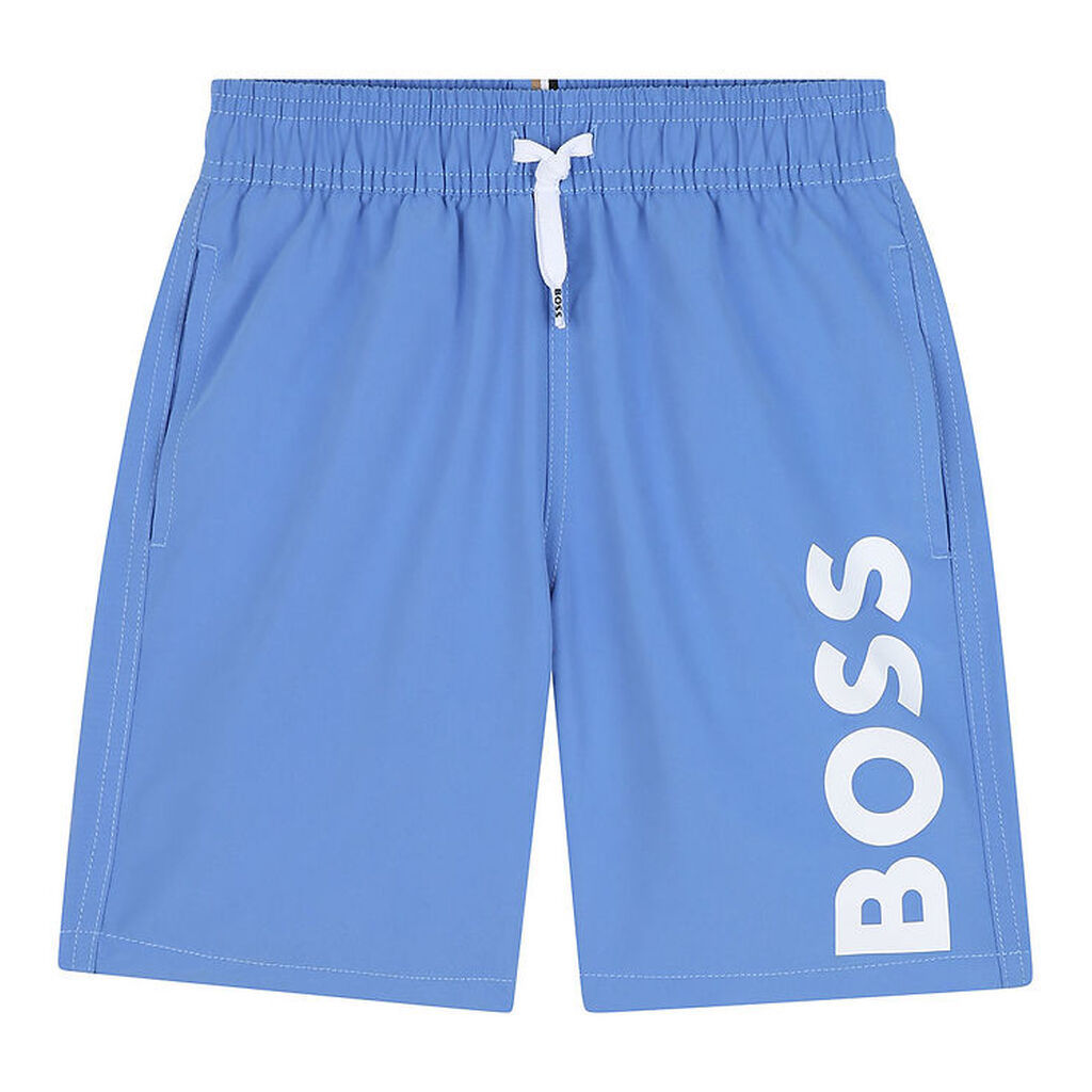 BOSS Badeshorts - Blå m. Hvid