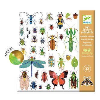 Djeco Klistermærker - Metallic - 160 stk. - Insekter
