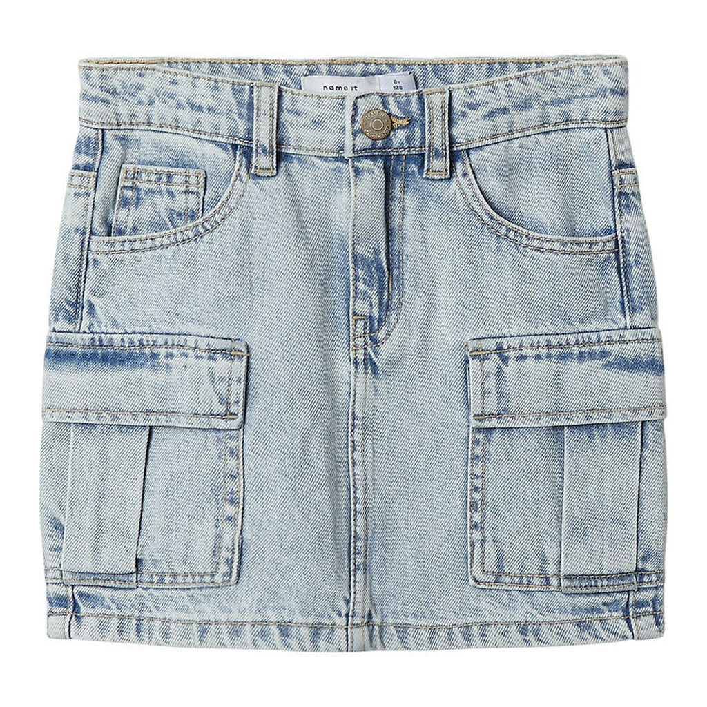 Name It Nederdel - Denim - NkfMillie - Cargo - Light Blue Bleach