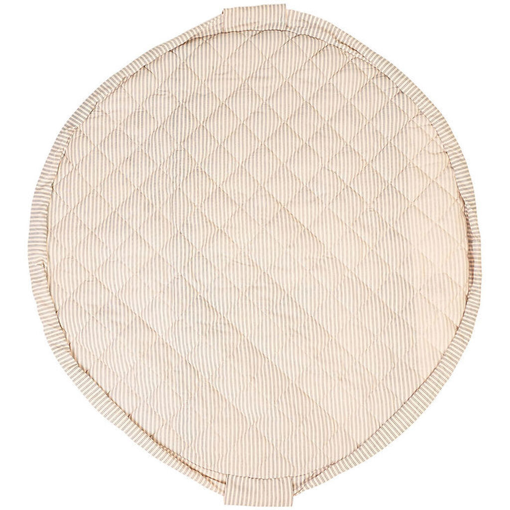 Play&Go Legetøjstæppe - Ø120 cm - Soft Organic - Stripes Blue
