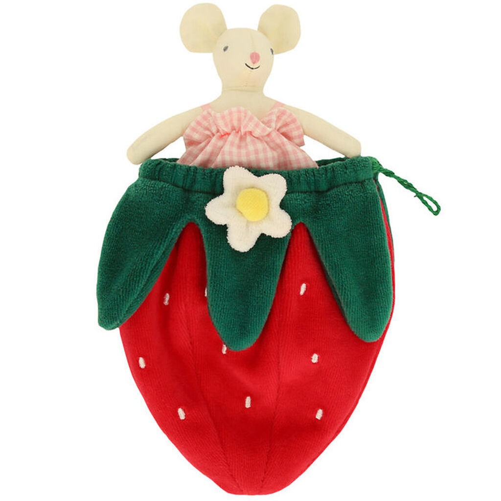 Meri Meri Bamse - 14 cm - Jordbær Mus