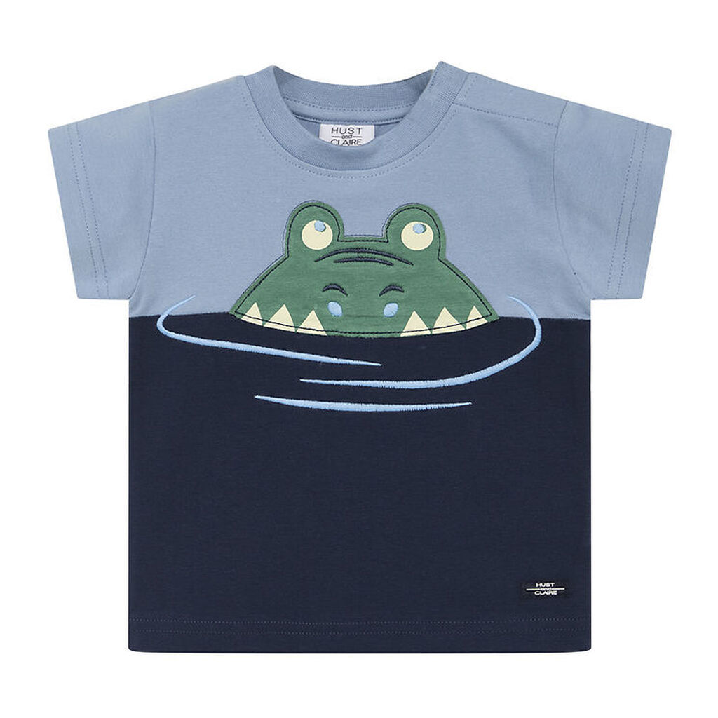 Hust and Claire T-shirt - Arthur - Faded Blue m. Krokodille